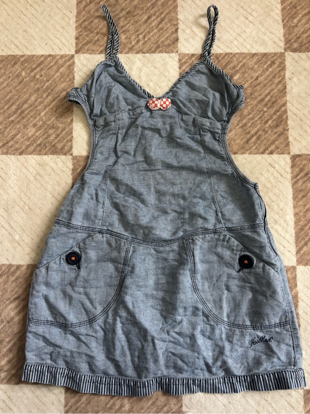 Backless Killah Miss Sixty Denim Style Dress w/ Button Pocket Detail